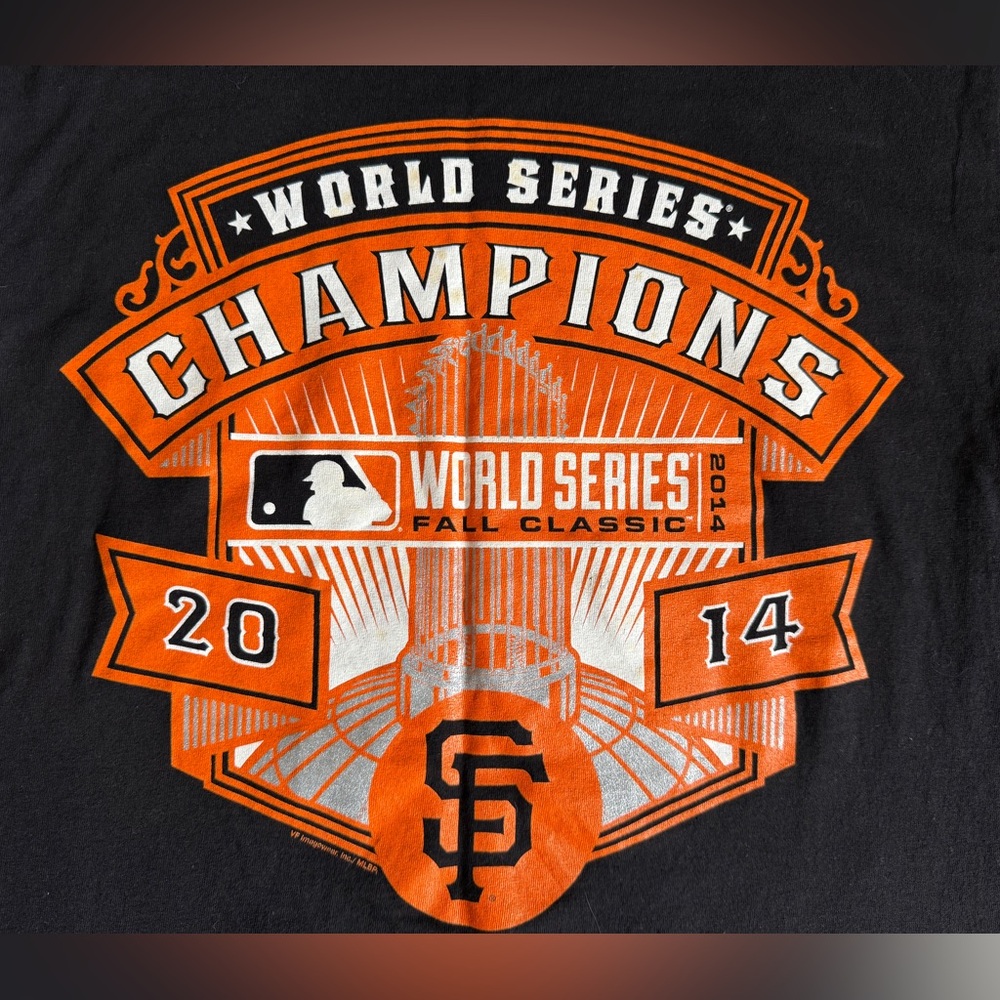 San Francisco Giants World Series Champions T-Shirt - Black and Orange - Picture 2 of 4